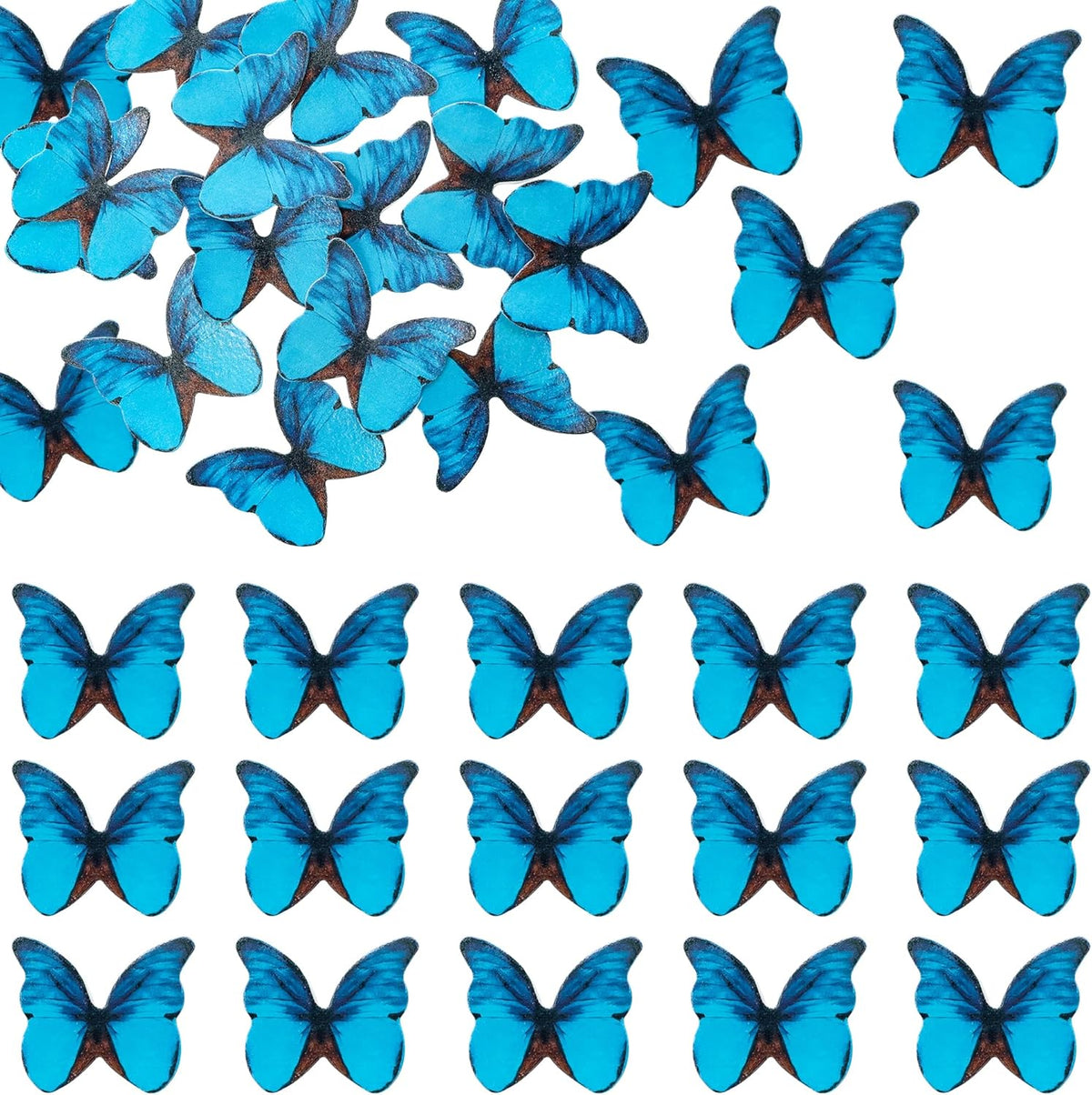 Ephlyn 48Pcs Edible Butterfly Cupcake Toppers 3D Cute Butterfly Cake Picks for Baby Shower Bridal