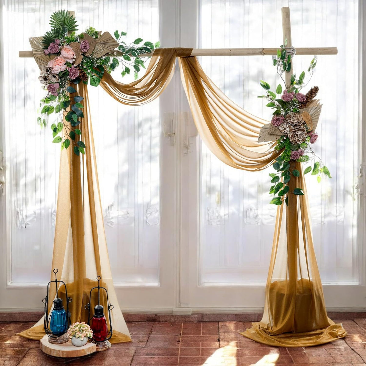MDS Halloween Chiffon Draping Fabric - 2 Panel, 30" Wide x 100ft Long - Sheer Spooky Arbor & Canopy