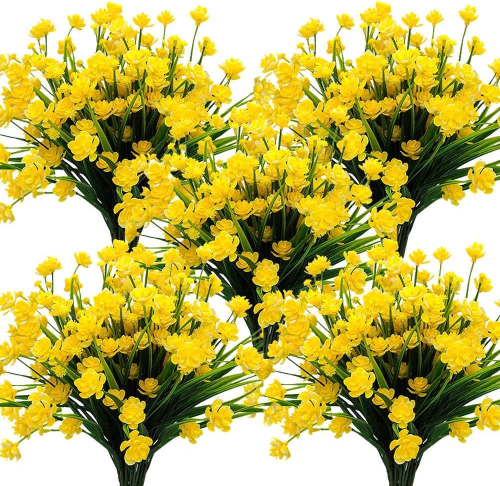 Artificial Flowers Outdoor UV Resistant Fake Plants Indoor Outside Hanging Planter Home Garden