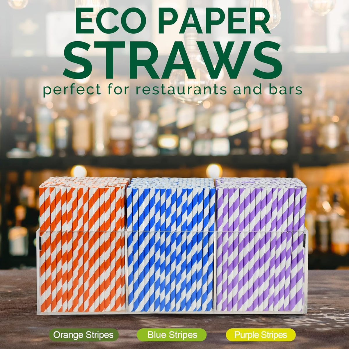 5.75 inch Orange Paper Cocktail Straws, Short Disposable Drinking Straws 500 Counts, Unwrapped