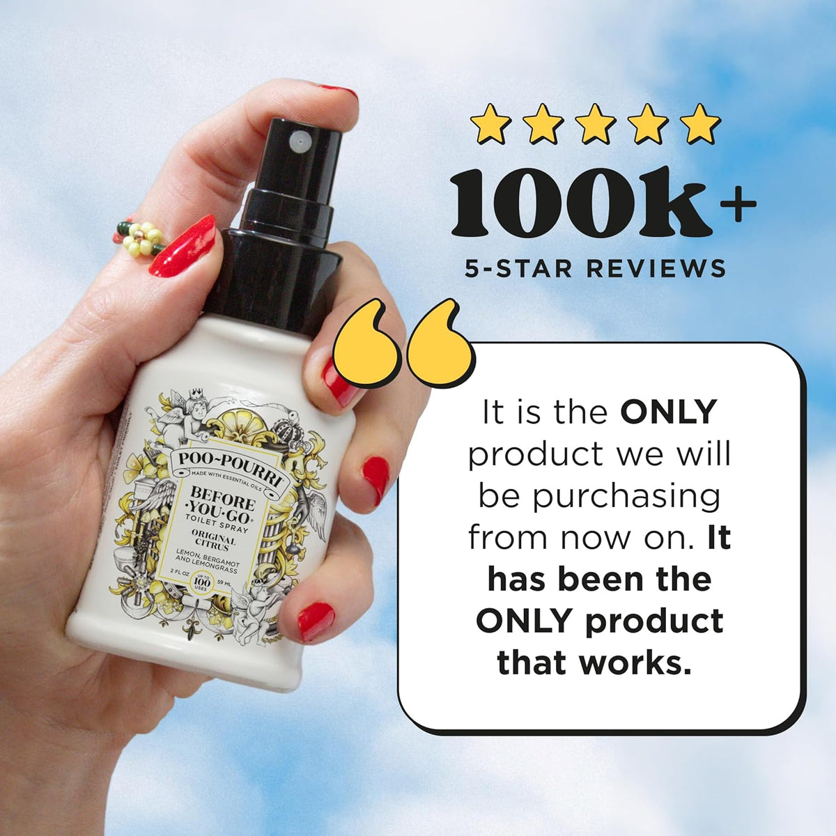 Poo-Pourri Before-You-Go Toilet Spray, Original Citrus, 4 Fl Oz, Up to 200 Uses, Bathroom Odor