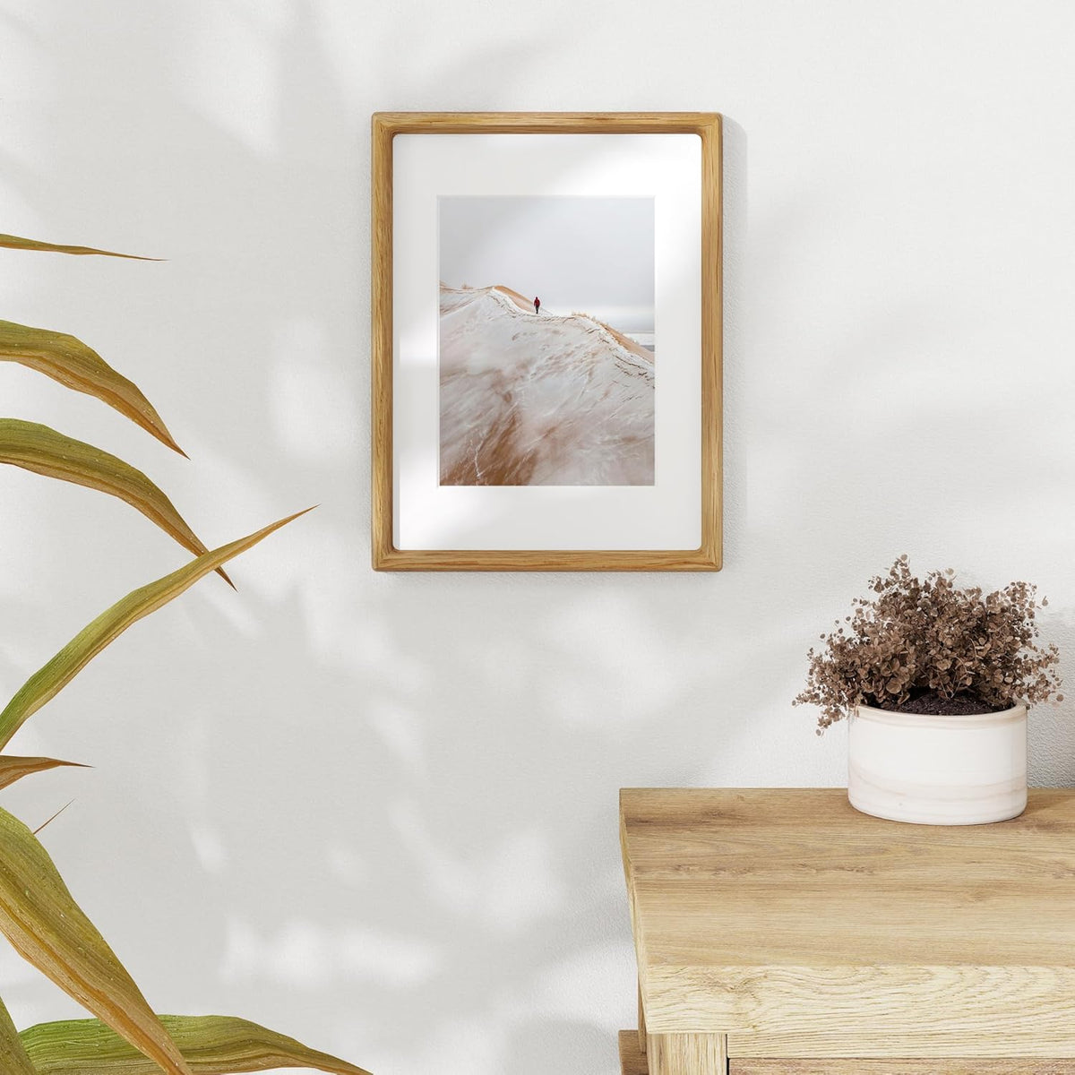 9x12 Picture Frame USA-Sourced Natural White Oak Solid Wood Photo Frame Handcrafted Rounded Corner