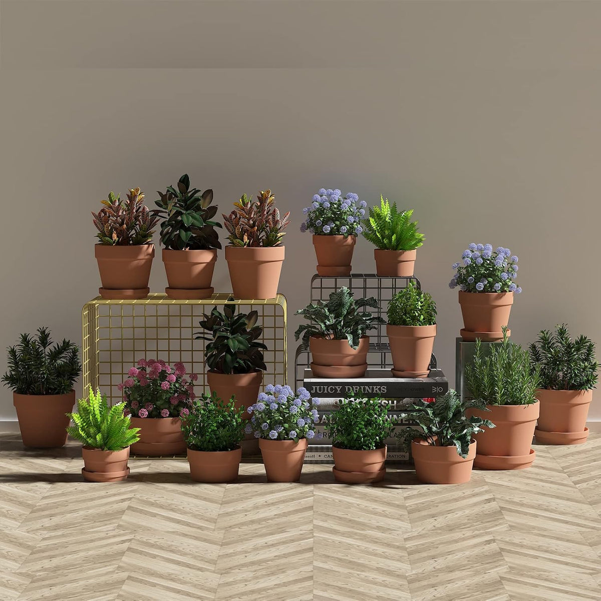 80 Pcs Small Mini Clay Pots 2.1'' Terracotta Pot Clay Ceramic Pottery Planter Cactus Flower Pots