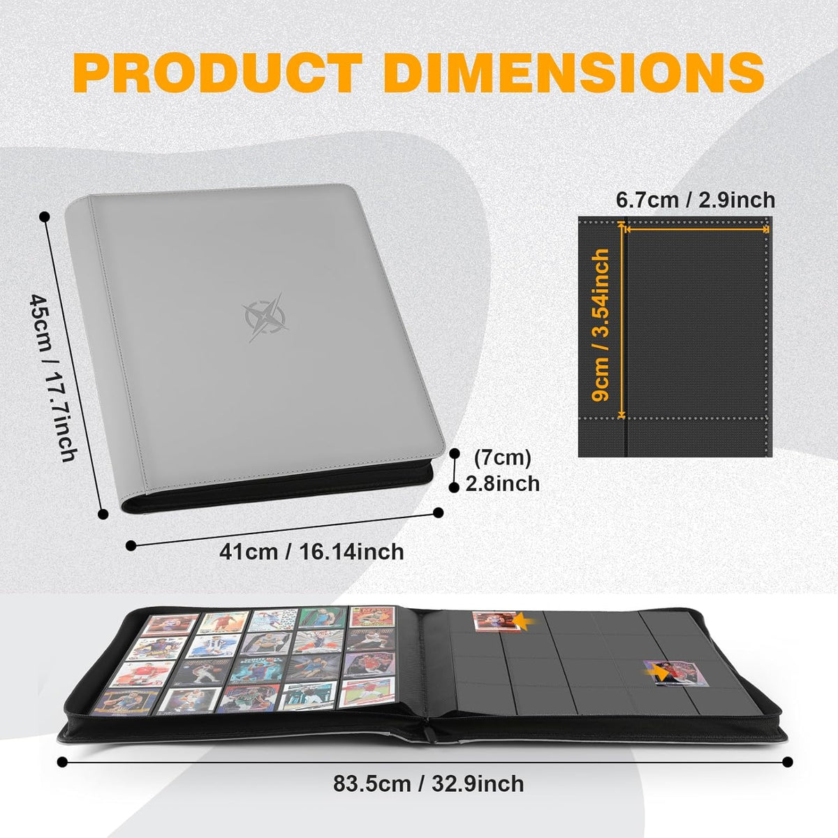 20-Pocket Card Binder, Trading Card Binder Holds 2000 Cards, Premium Zippered Trading Card Album