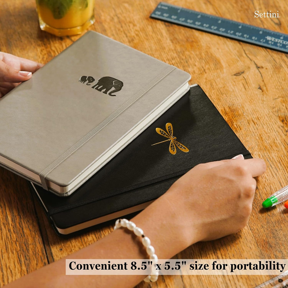 SETTINI Dotted Journal, Ideal for Bullet Journaling - A5 Vegan Leather Notebook, 192