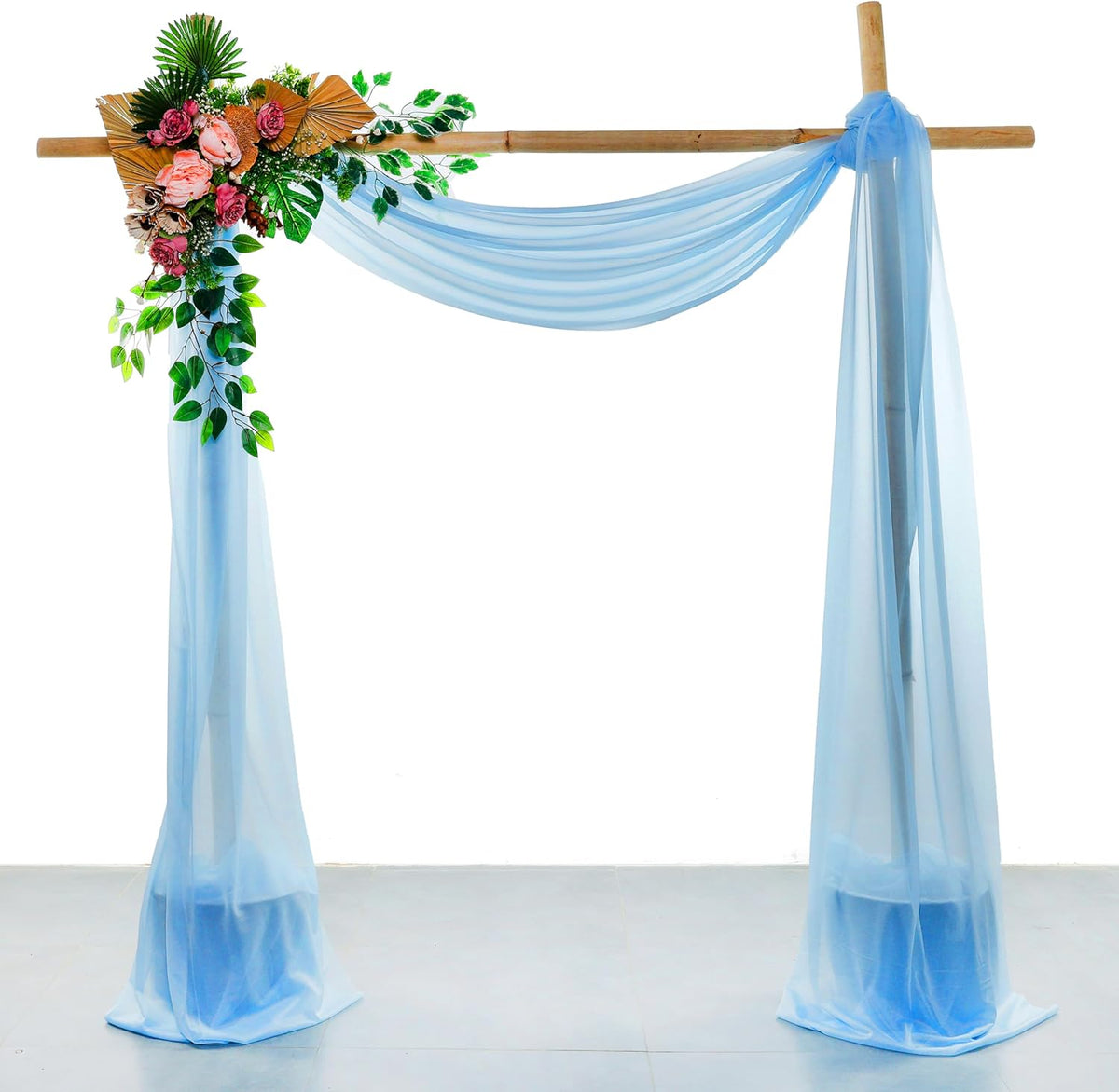 VDS Pack of 1 Panel (30 Inch X 40 Feet) Wedding Arch Draping Fabric Sheer Chiffon Fabric Drapery