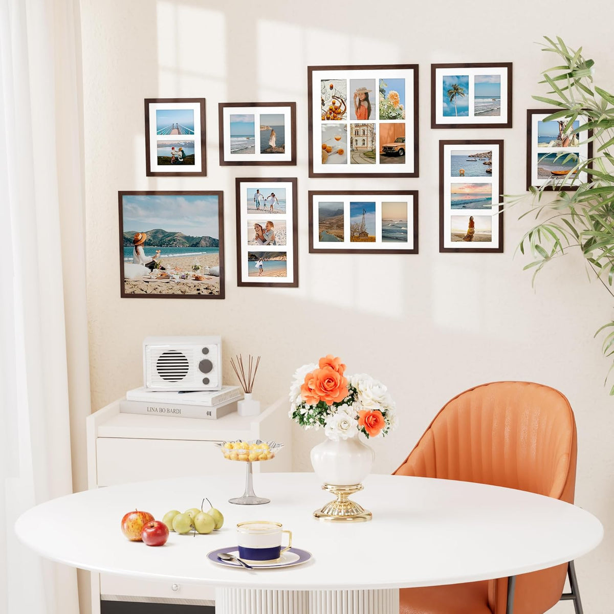 Vittanly 11x14 Collage Picture Frame, Displays 5Pcs 4x6 Pictures with Mat, Picture Frames Collage
