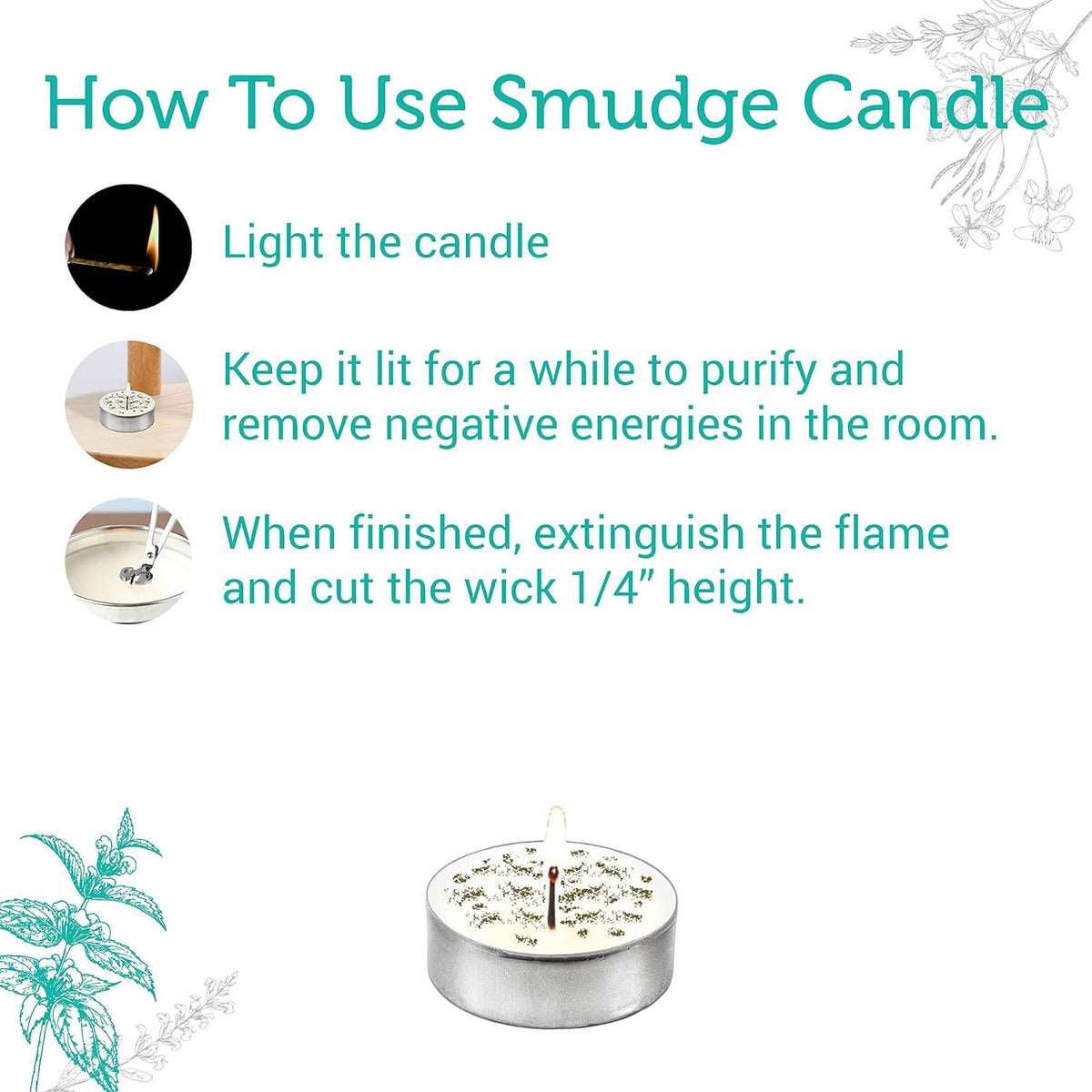SOUL STICKS 12 Pack Little Smudgies Tealight Candles Smudge Candle for Cleansing House, Meditation