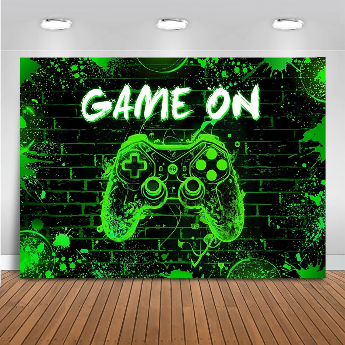 Mocsicka Game On Backdrop Video Game for Boys Level Up Birthday Party Decoration Game Night Arcade