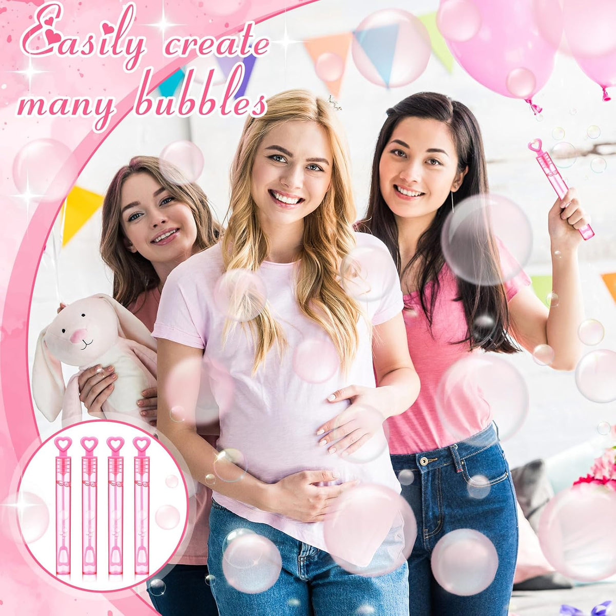 150 Pcs Bubble Wands Bulk for Wedding Party Mini Heart Wand with Bubble Solution for Wedding Bridal