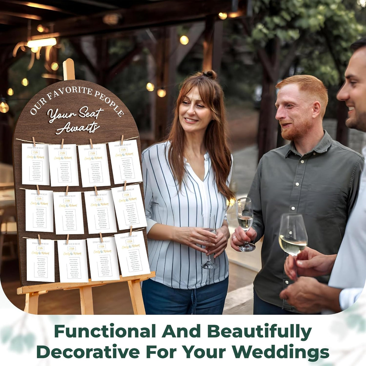 STOFINITY Wedding Seating Chart Board Display For Wedding Reception Decor - Rustic Seating Chart