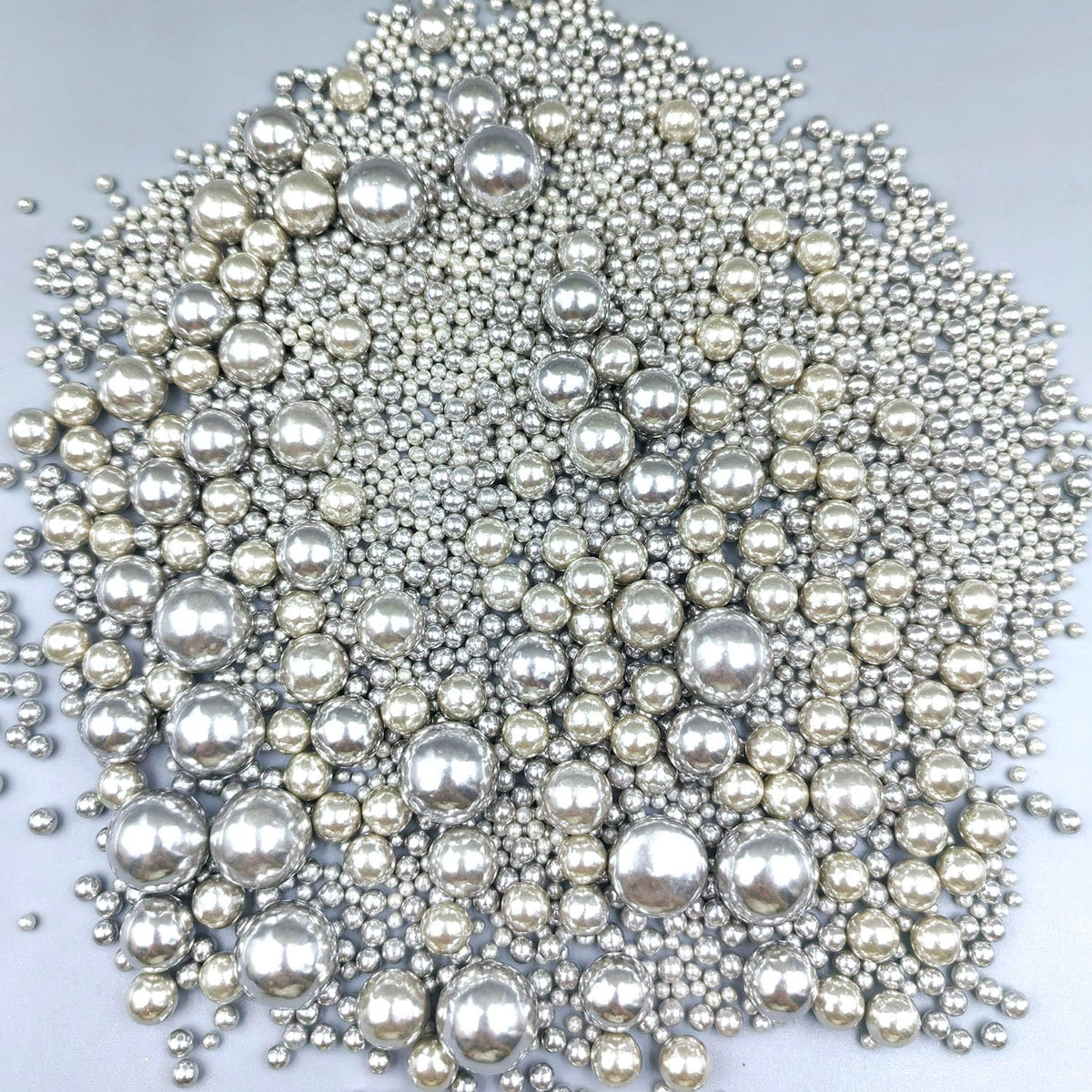 Edible Pearl Sugar Sprinkles Silver Candy Mixing Size Baking Edible Cake Decorations Cupcake