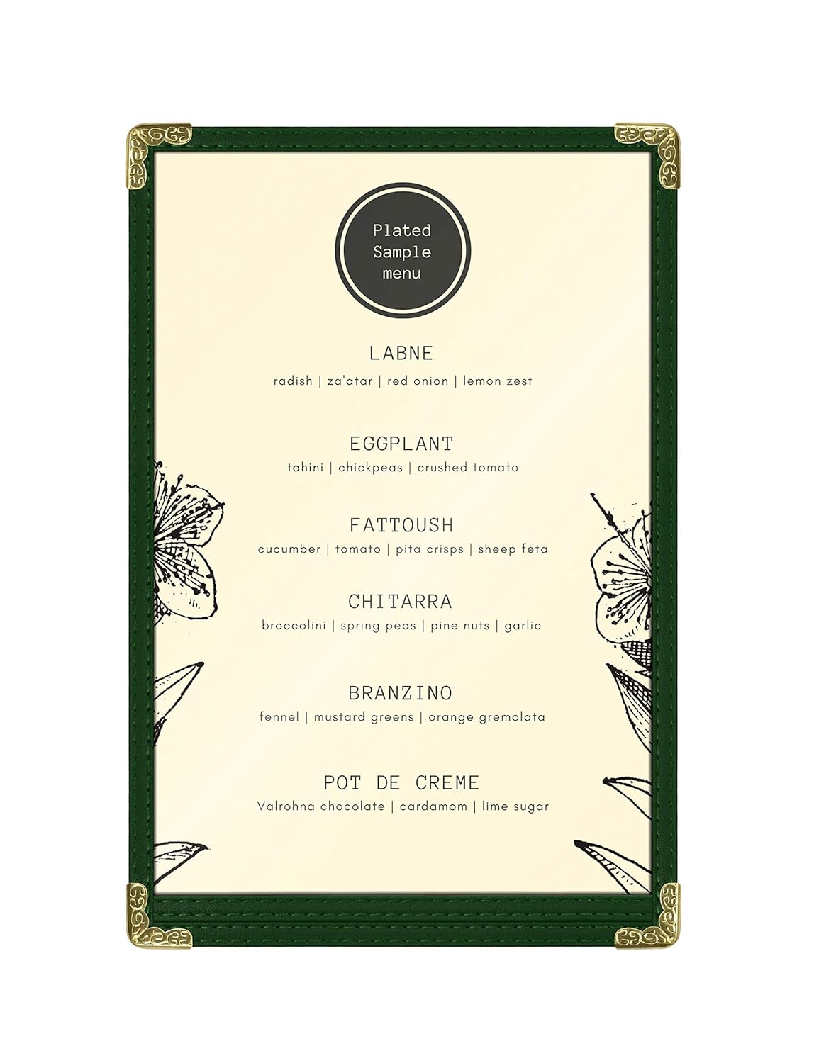 Goodsmart Restaurant Menu Covers – 25 Pack Green 2-View, Top-Loading Menu Holders, Vinyl & Plastic