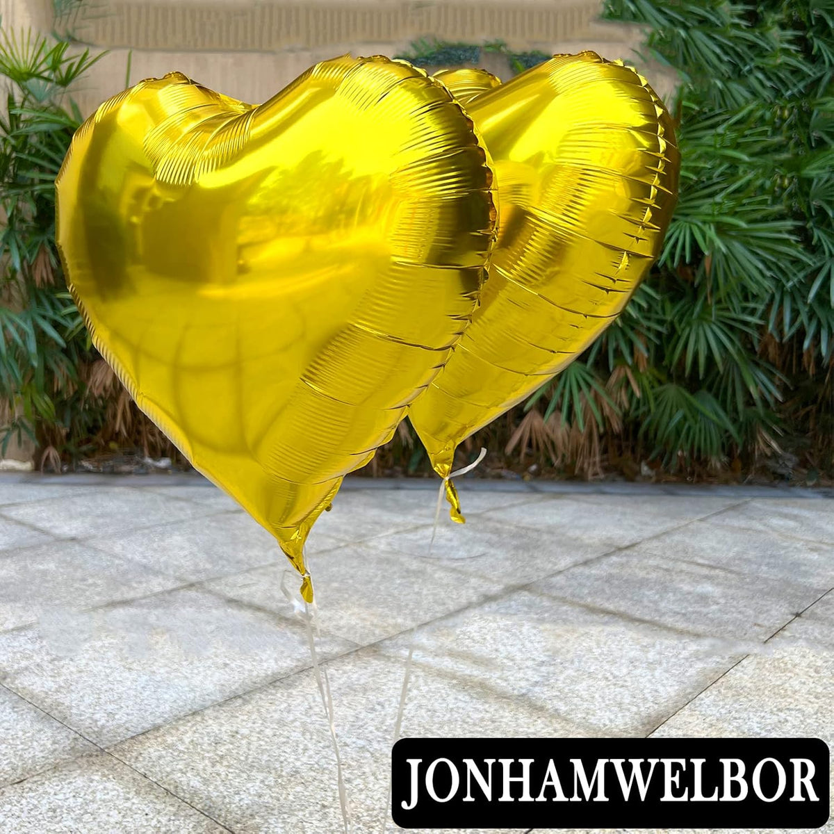 Jonhamwelbor 20Pcs 18 inch Gold Foil Mylar Heart Shape Balloons Decorations Valentines Birthday