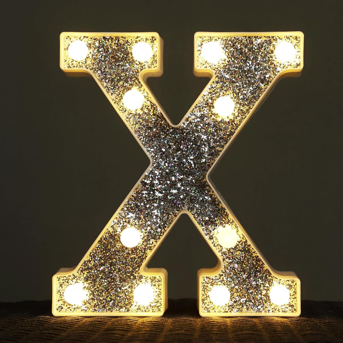 Light Up Letters - Marquee Signs for Table Decorations, Glitter Lighted Alphabet & Number Letters