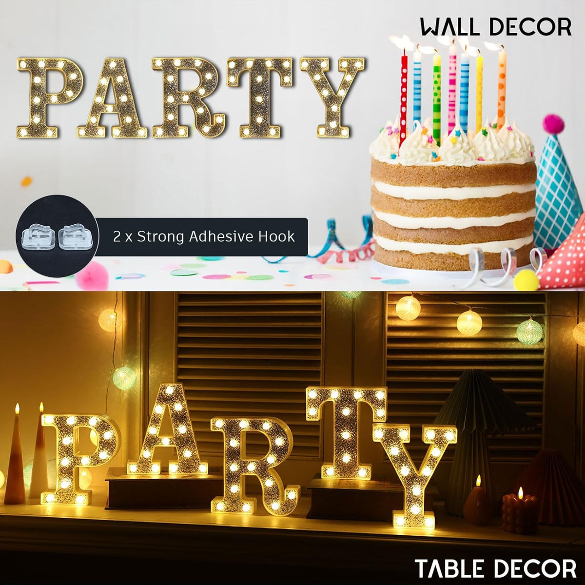 Marquee Light Letters for Table Decorations, Glitter Light Up Signs for Prom, Events, Engagement