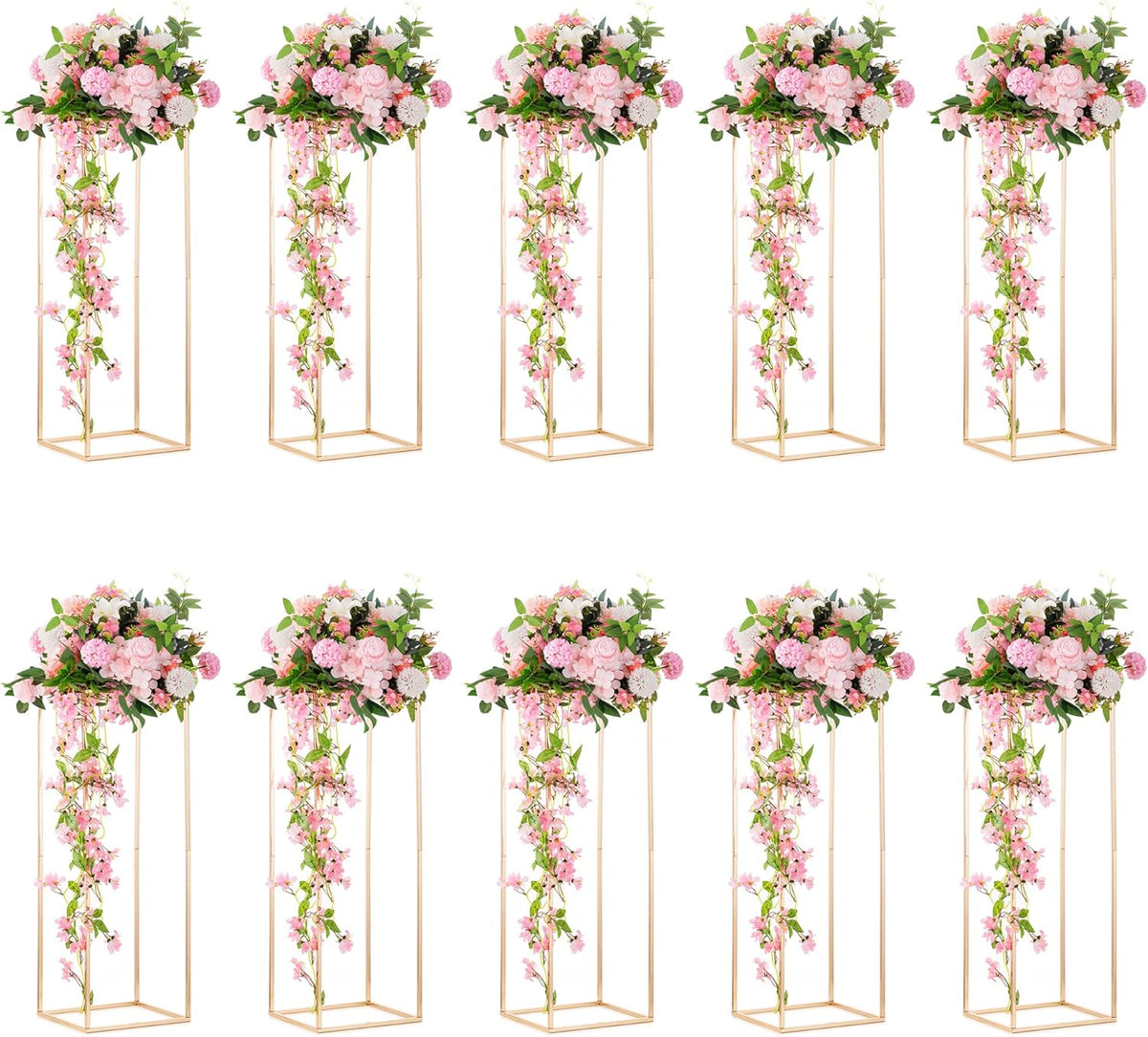Gold Flower Stand for Table: 31.5” Tall Centerpiece Stand for Wedding Table Reception Floral Center