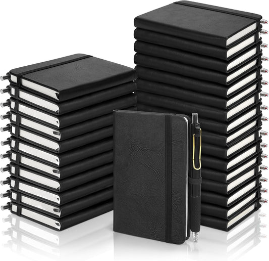 Aodaer 50 Sets Pocket Notebook Journal with Pens, 160 Pages, 3.5 x 5.5 Inch Mini Lined Journal