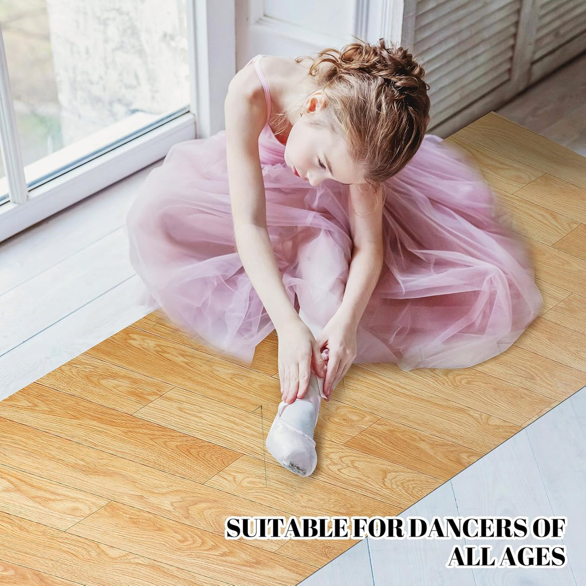 Portable Dance Floor Smooth Ballet Floor Vinyl Dance Mat for Home Stage Studios Kids Adults