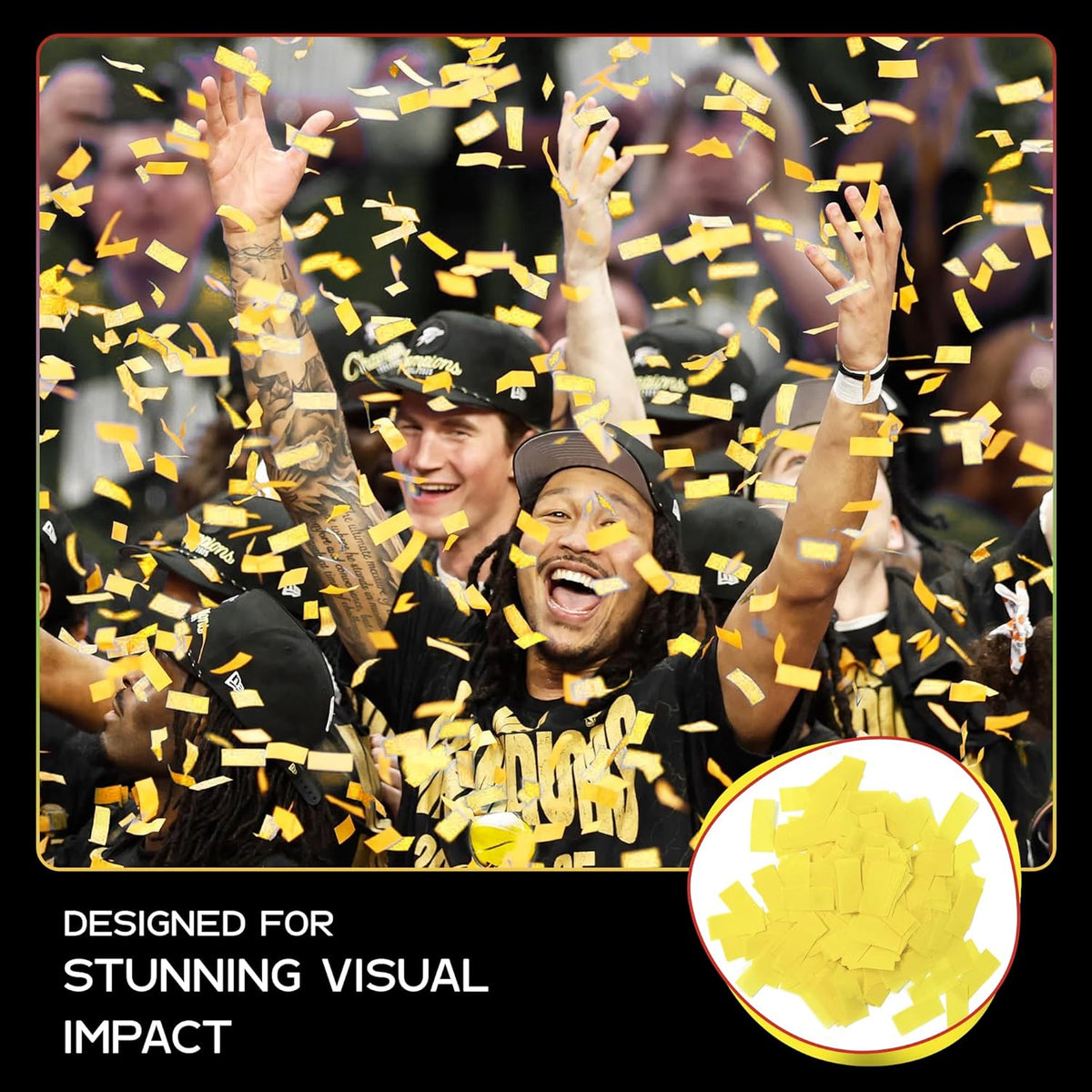 Biodegradable Confetii - Rectangular Yellow Fluttering Tissue Paper Confetti for Cannon and