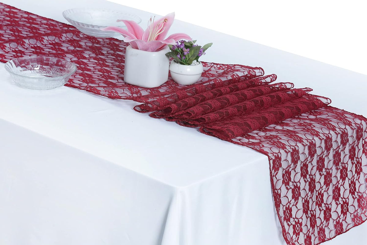 MDS Pack of 12 Wedding 12 x 108 inches Satin Table Runner for Wedding, Decorations for Birthday