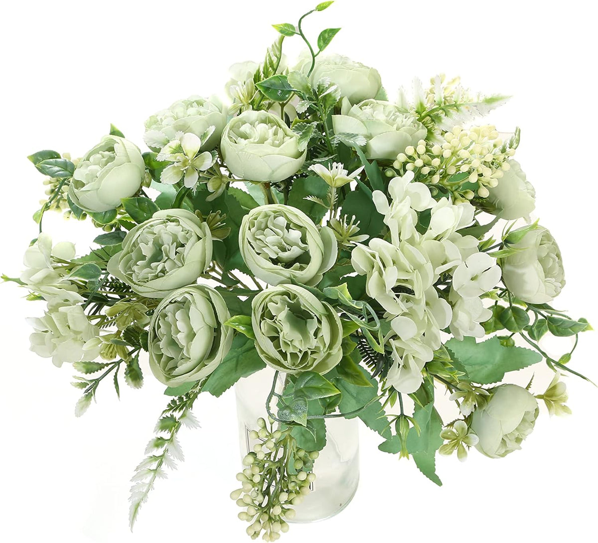 Artificial Flowers Fake Peony Silk Mini Plastic Bridal Flowers for DIY Wedding Bouquets Home