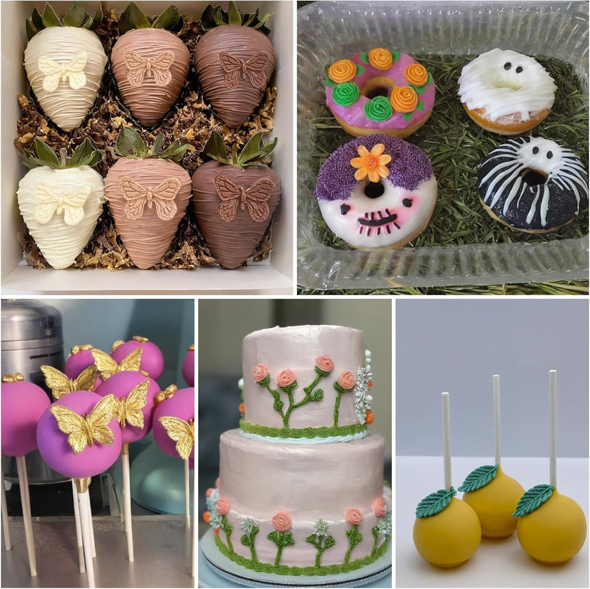 Flower Silicone Molds, Butterfly Silicone Molds Polymer Clay Mold Fondant Cake Mold for Cupcake