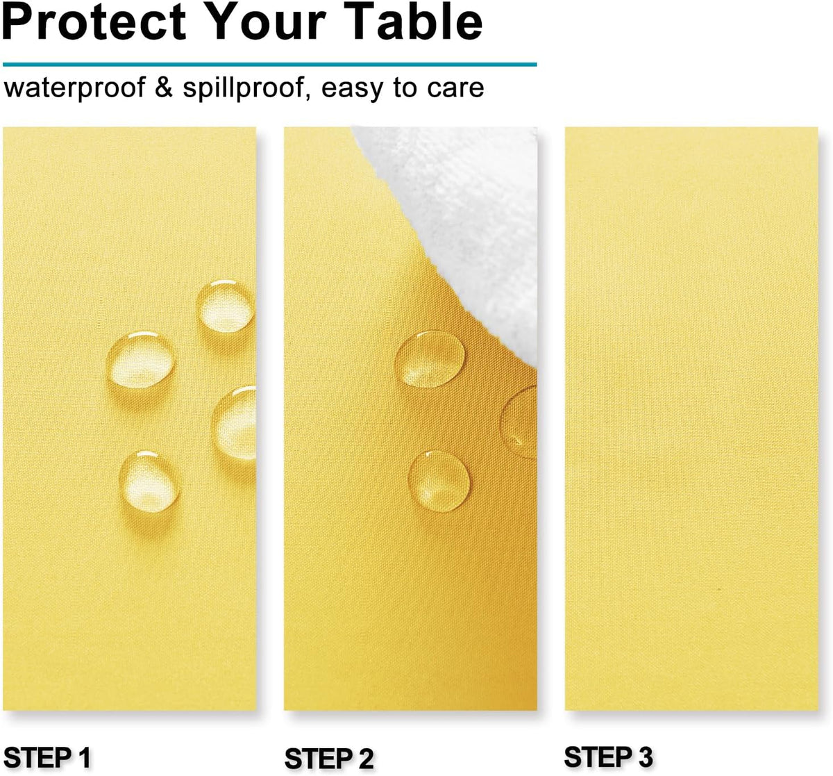 Hiasan Waterproof Tablecloth Rectangle - Washable Fabric Table Cloth for Dining Room Kitchen