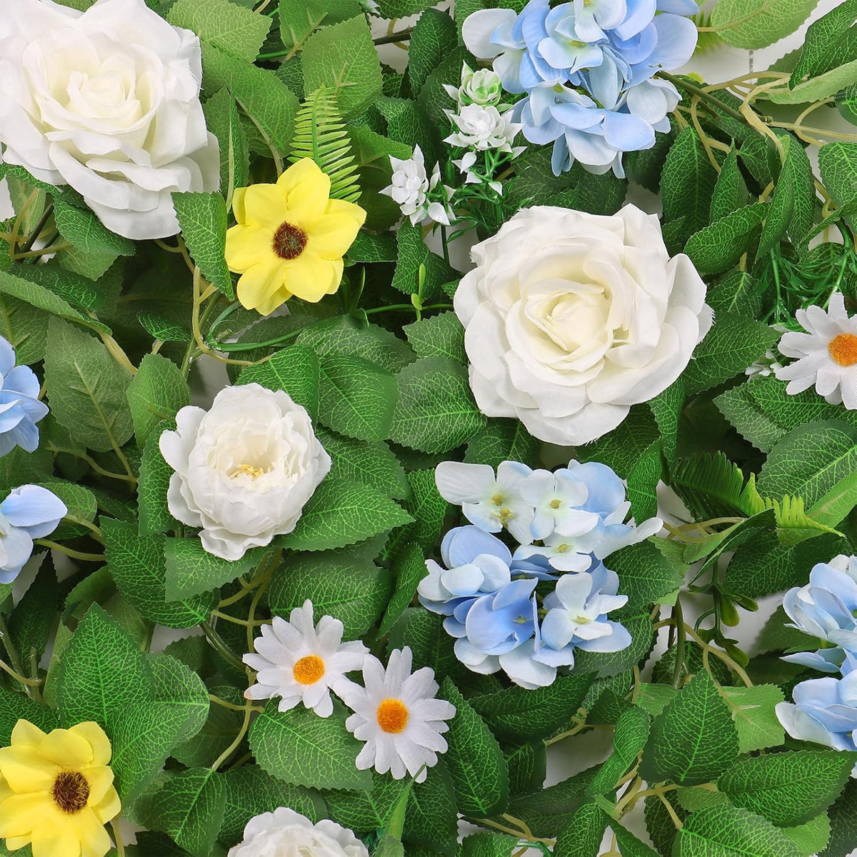 Dremisland 2PCS Artificial Rose Vine Fake Flower Garland 6FT Faux Silk Rose Hanging Vine Floral