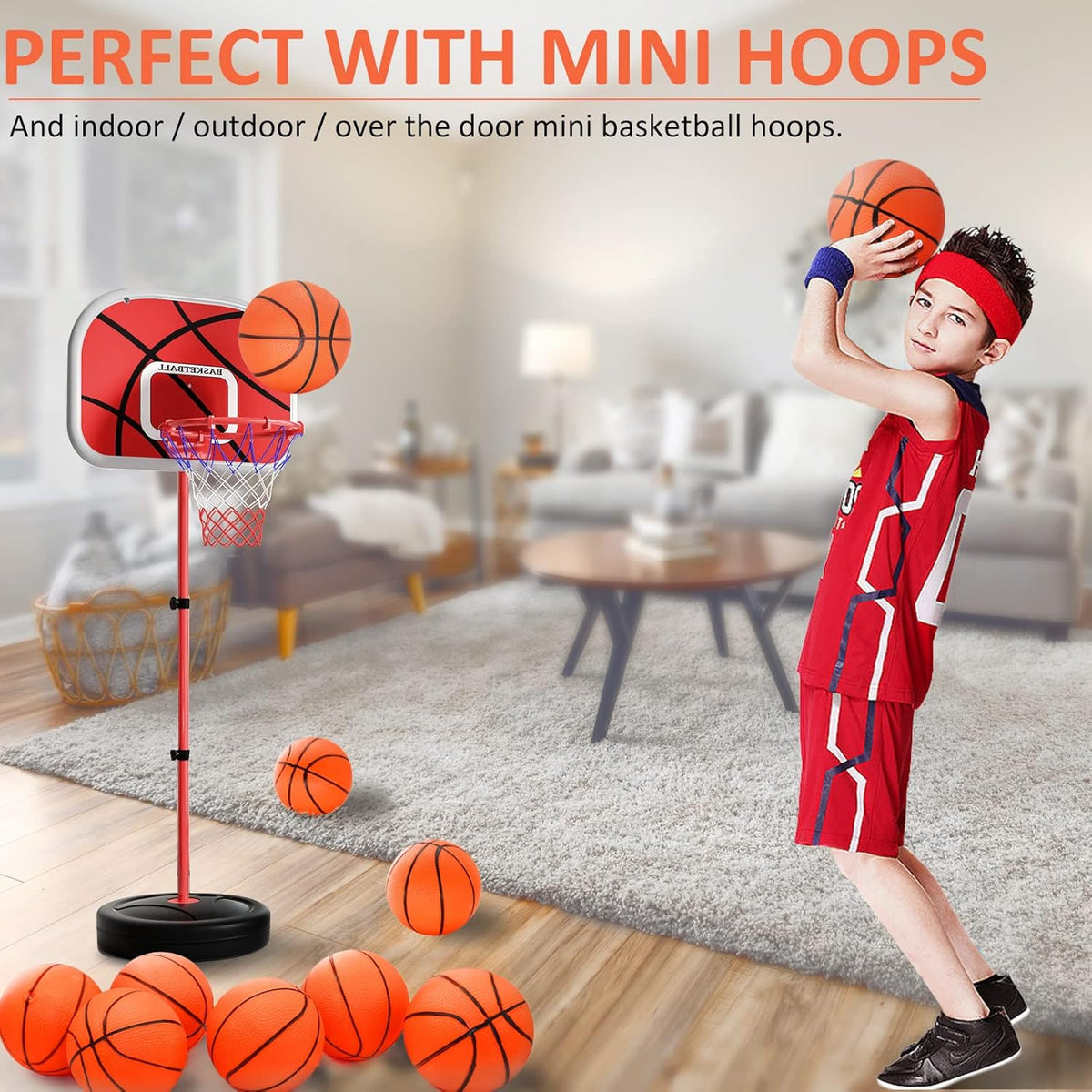 30Pcs 7" Inch Mini Basketball Balls Bulk Small Basketball Set with Pump, PVC Small Basketball for
