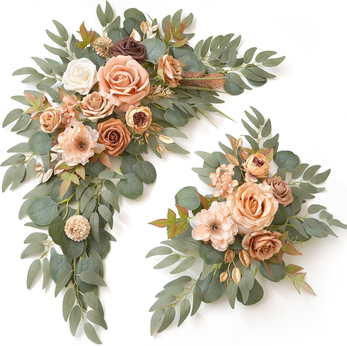 Wedding Sign Faux Flower Swag (Pack of 2) for Ceremony Party Reception Entrance Floral Decor Wall