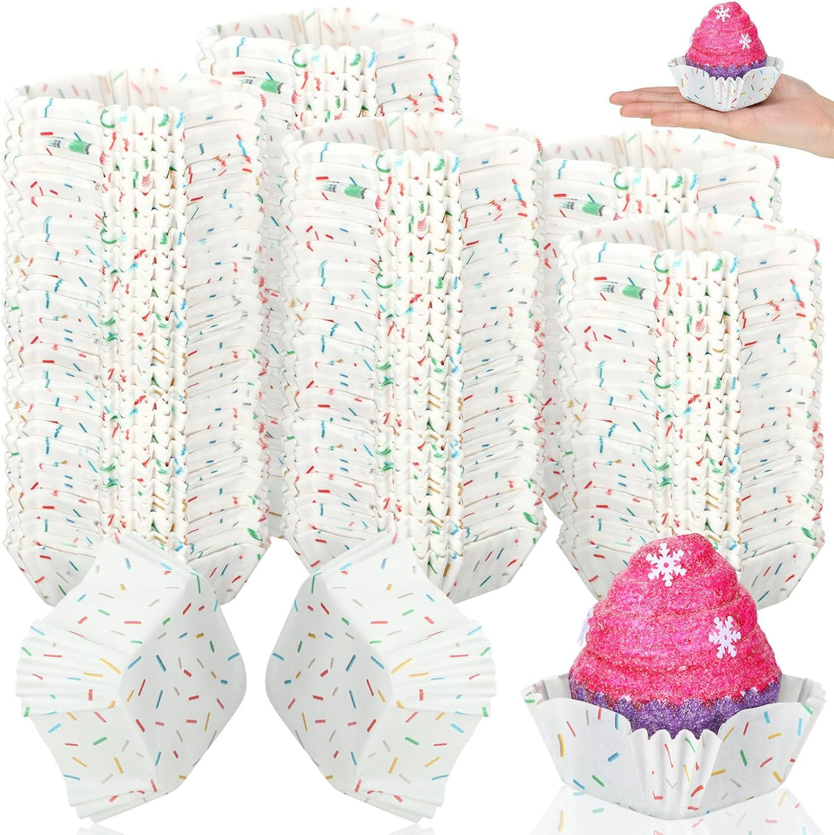 Tanlade 350 Pcs Square Mini Cupcake Liners Disposable Brownie Baking Pan Liners 1.77 Inch Paper