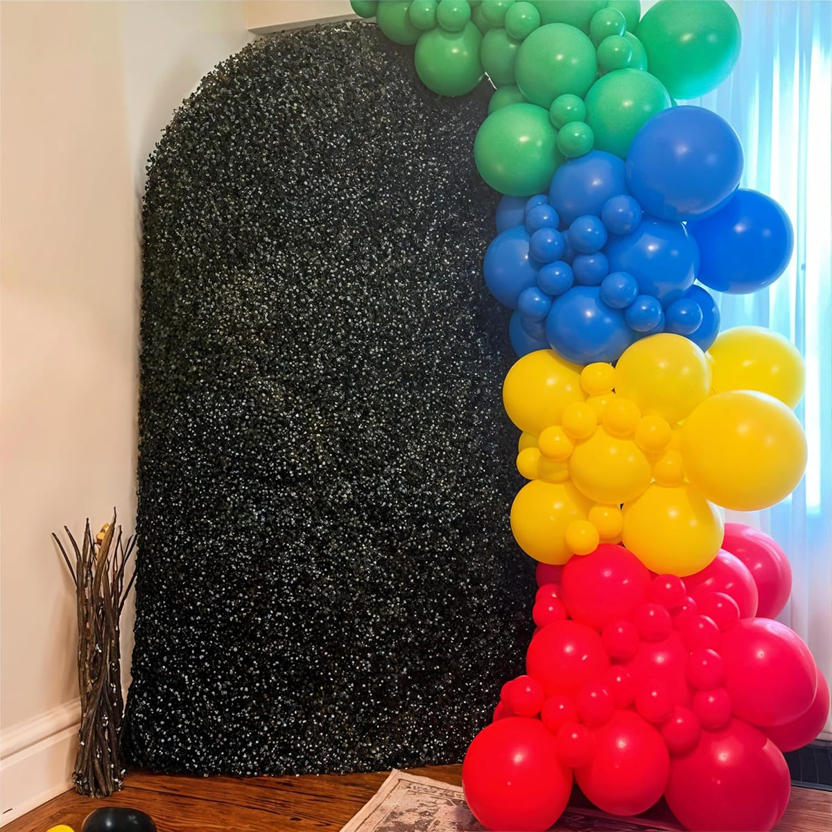 Red Yellow Blue Green Balloons, 60PCS Red Orange Blue Balloons, Rainbow Cartoon Theme Primary Color