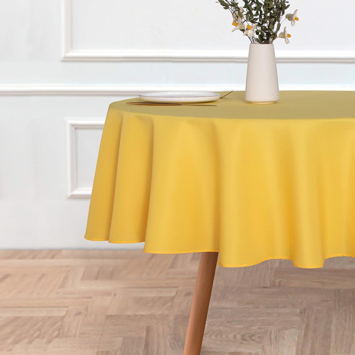sancua Round Tablecloth - 60 Inch - Water Resistant Spill Proof Washable Polyester Table Cloth