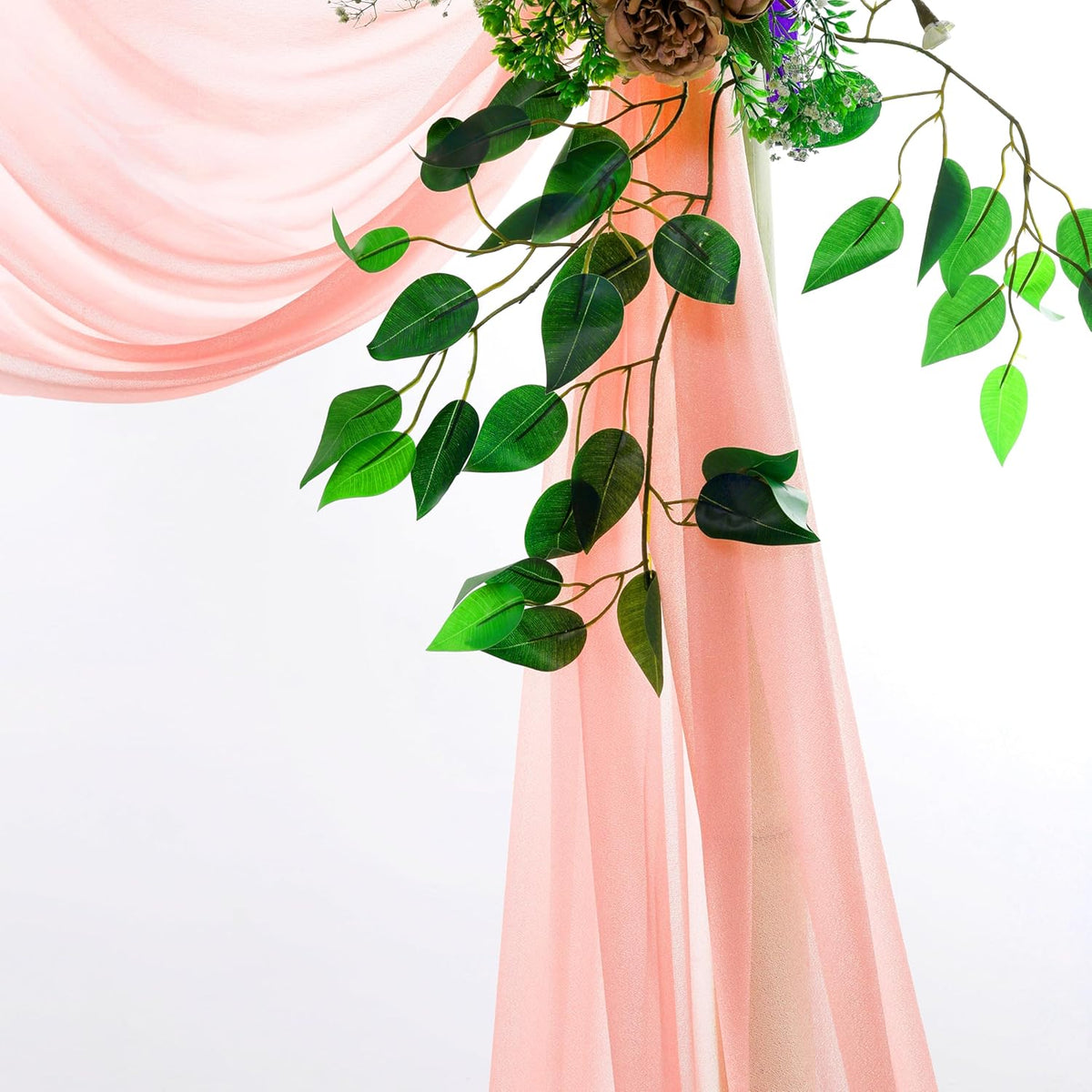 VDS Pack of 1 Panel (30 Inch X 50 Feet) Wedding Arch Draping Fabric Sheer Chiffon Fabric Drapery