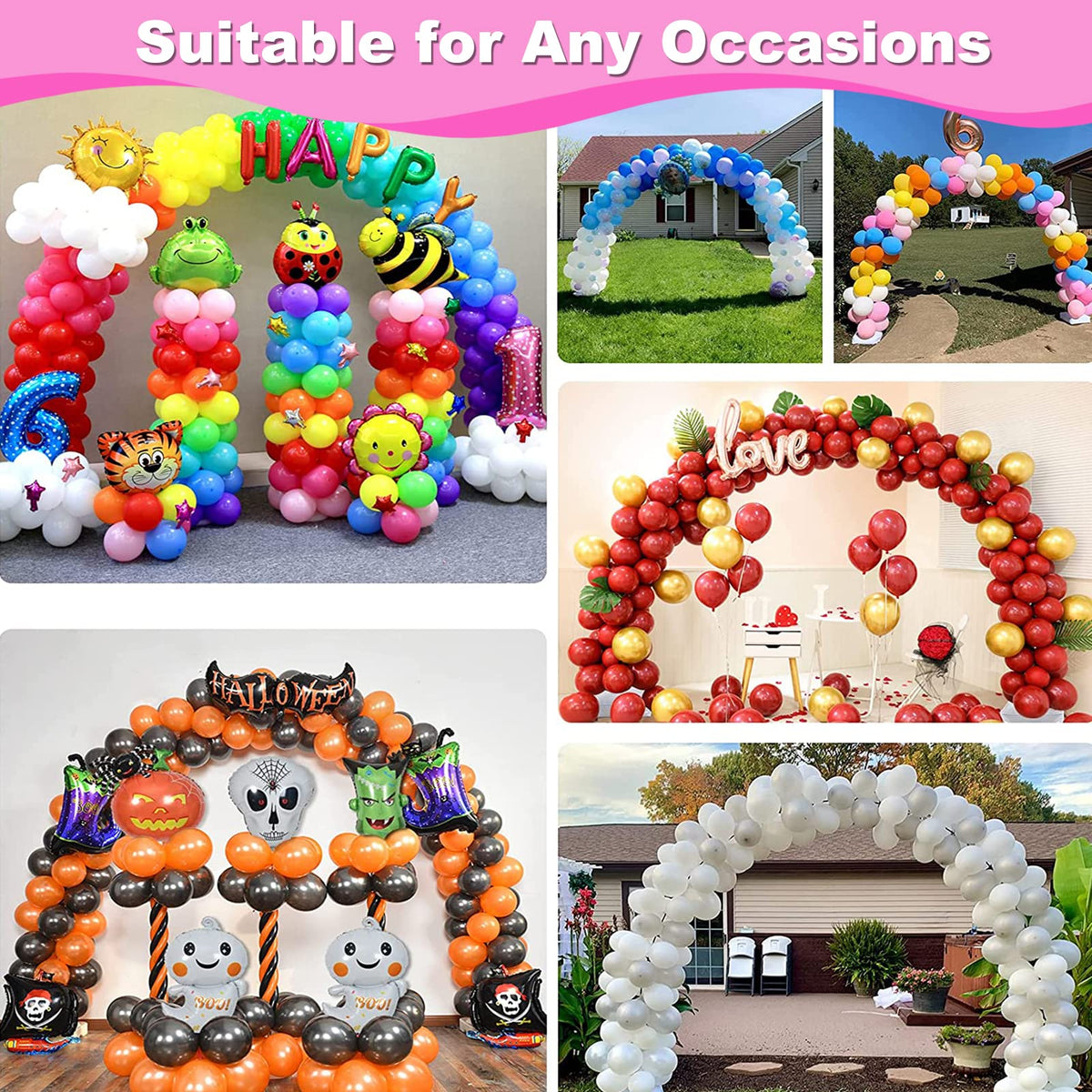 Balloon Arch Kit and Balloon Pump Electric, 10ft Wide Adjustable Balloon Arch Stand With