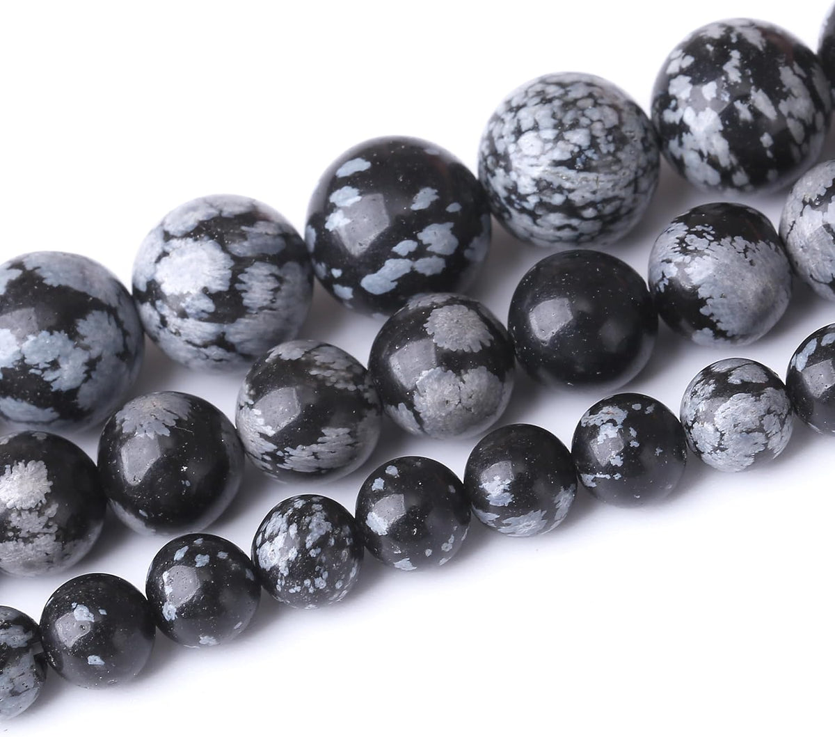 Snowflake Stone Beads for Jewelry Making DIY Craft Gemstone Beads Kit (12mm, 30pcs) Smooth Healing