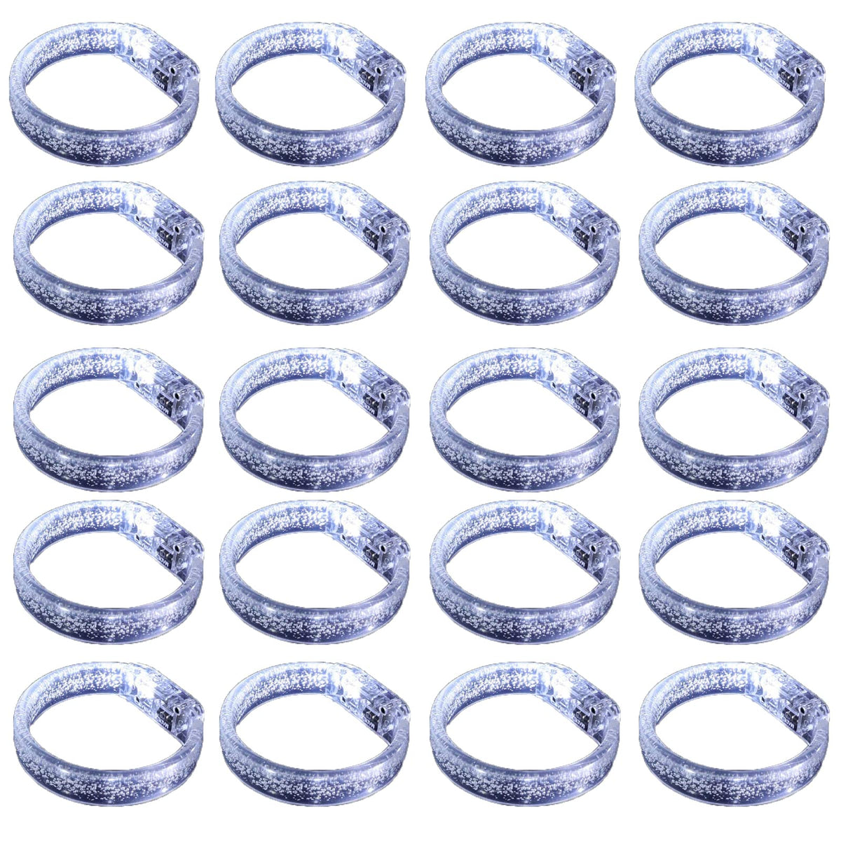 DAOKEY LED Light up Bracelets, White Glow Wristbands Party Favors Toys Supplies for Birthday