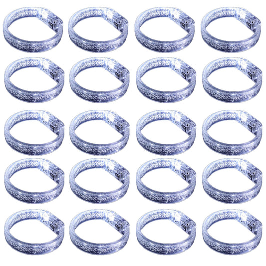 DAOKEY LED Light up Bracelets, White Glow Wristbands Party Favors Toys Supplies for Birthday