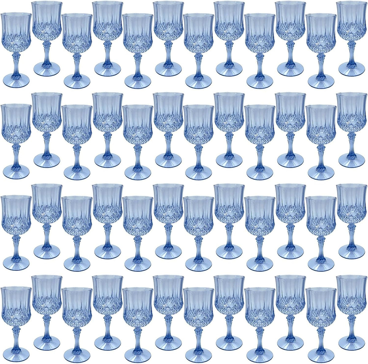 Plastic Wine Glasses，Plastic Goblets Vintage Style Cordial Drinking Glasses for Wedding Reception