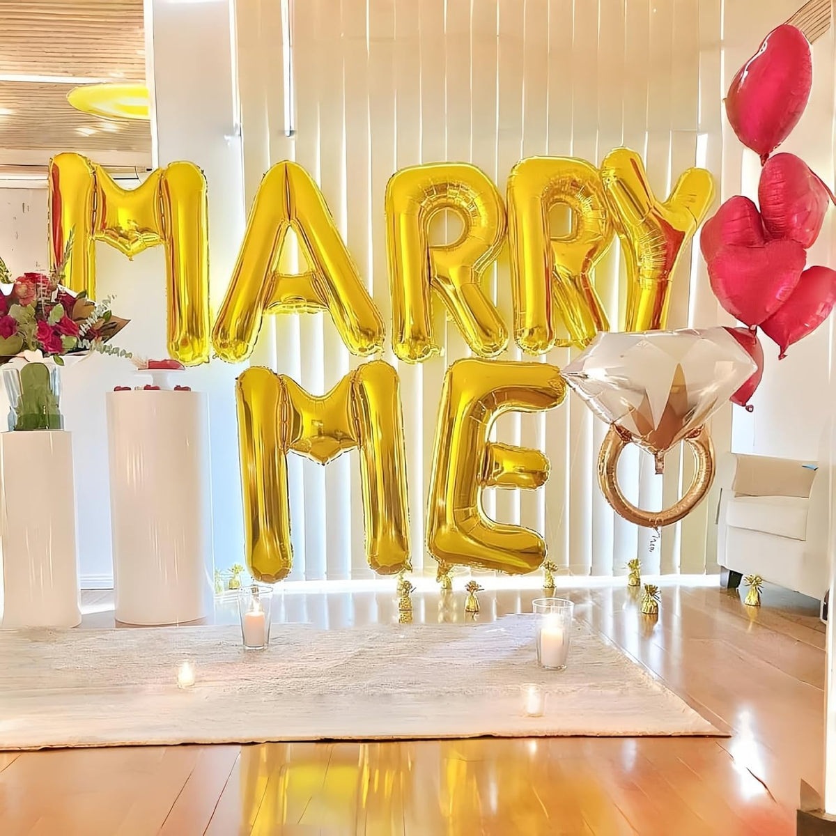 Large Custom Balloon Letters M, 40 Inch Helium Alphabet Word Balloons Decor, Big Self Inflating
