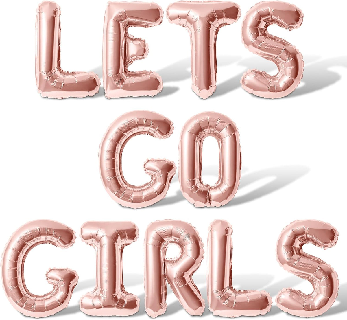 Letter Balloons - LETS GO GIRLS 16" Inch Alphabet Letters Foil Mylar Balloon Bachelorette or Hen