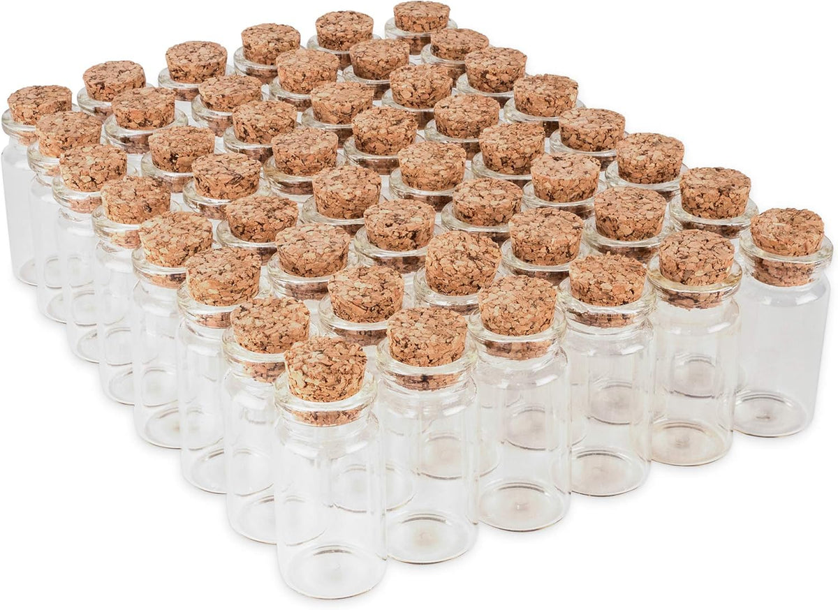 Super Z Outlet Mini Clear Glass Jars Bottles with Cork Stoppers for Arts & Crafts, Projects