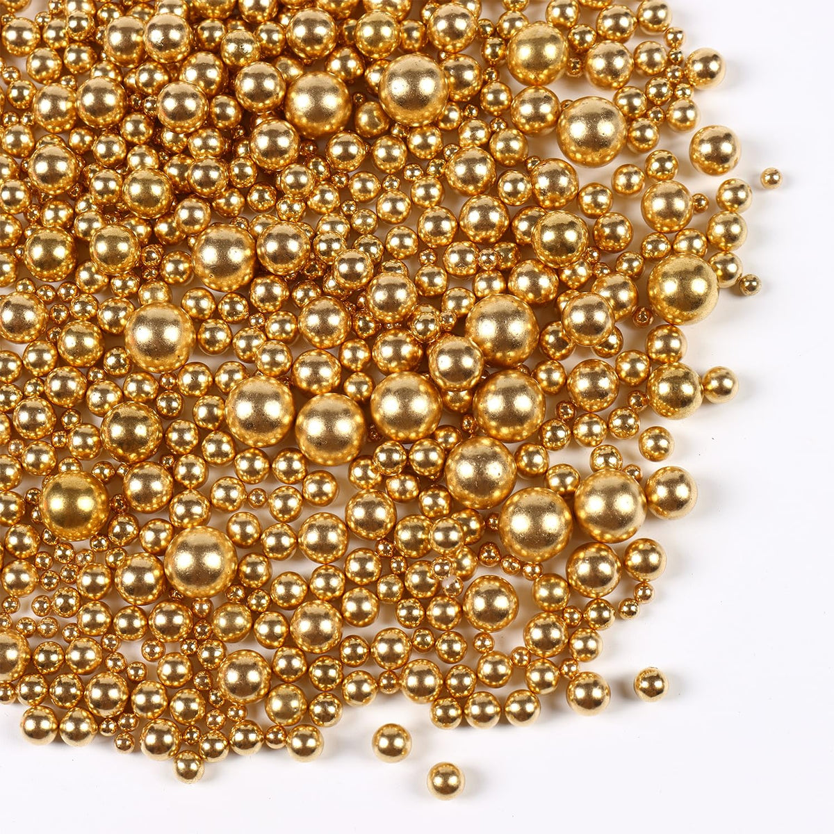 Pearl Sprinkles, Gold Pearls for Cake Decorating, Cake Pearls, Metallic Pearl Sprinkles Mix for