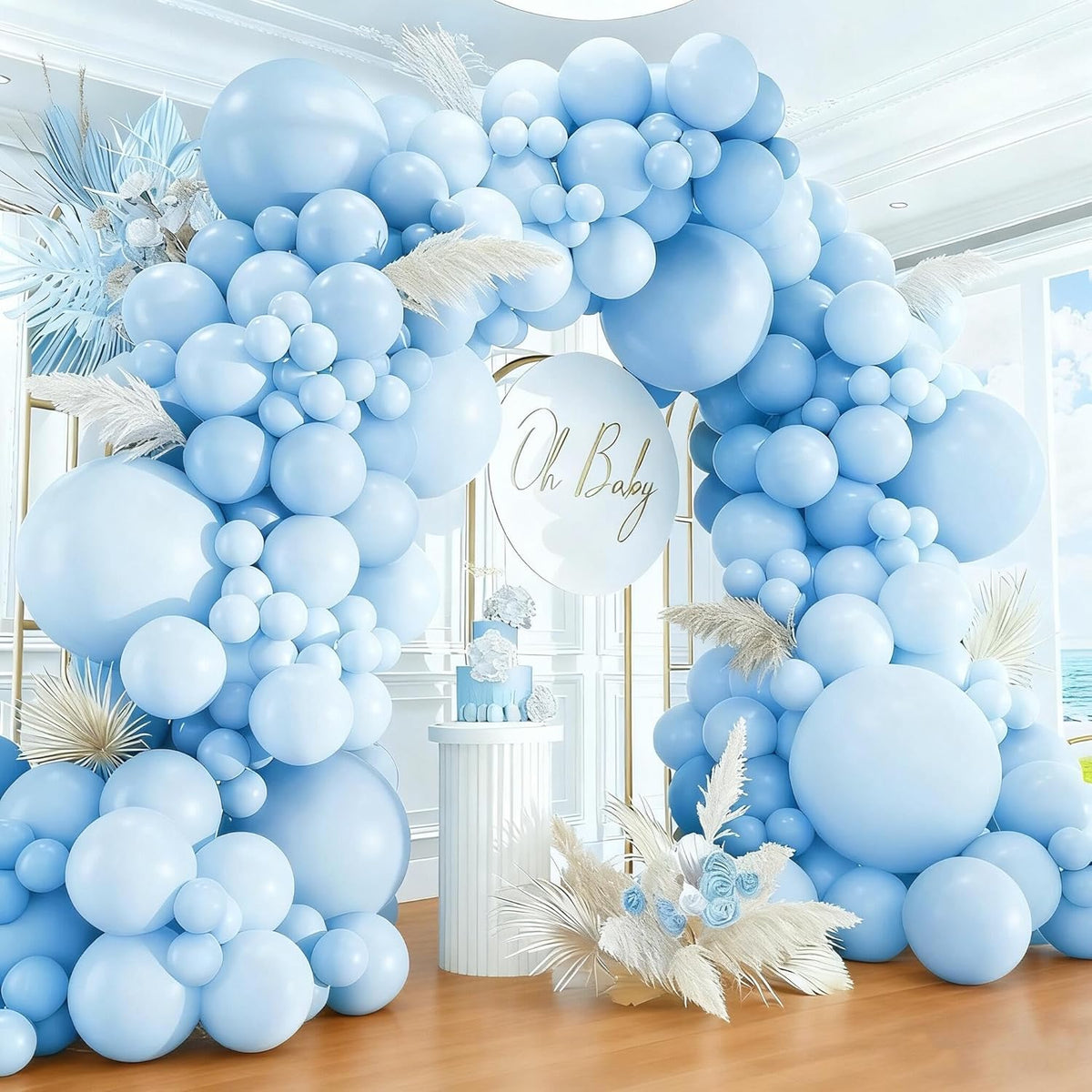 412pcs Pastel Blue Balloon Garland Arch Kit 18 12 10 5 Inch Different Sizes Light Blue Latex