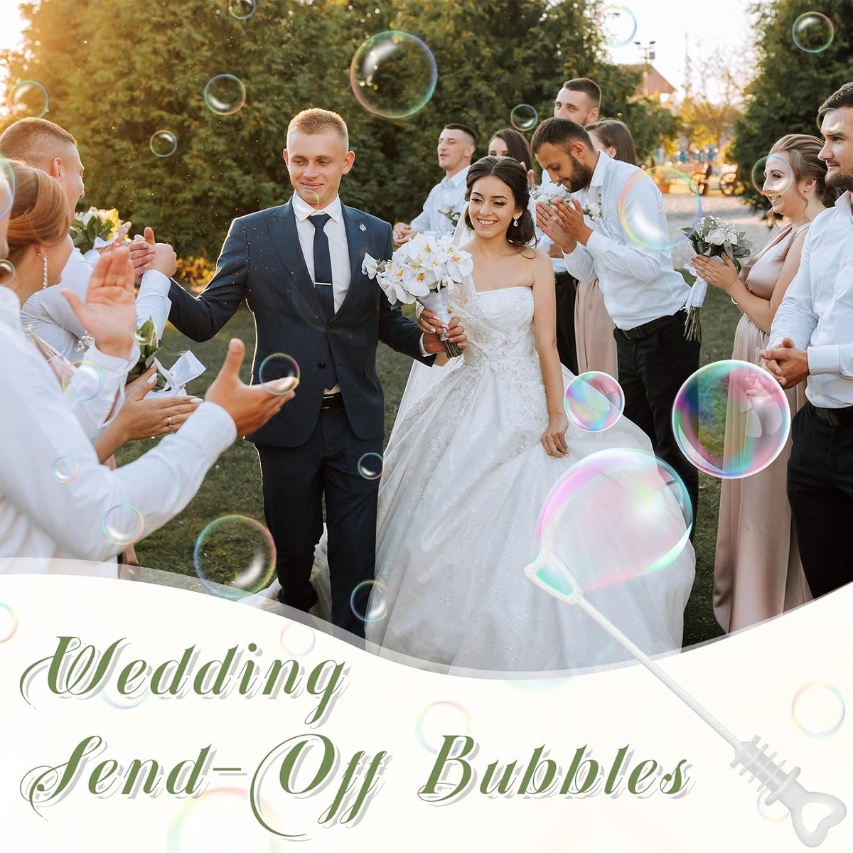 405 Pcs Wedding Bubbles Wands Set Include Heart Bubble Wands Bubbles Send Off Cards Gift Tags Wood