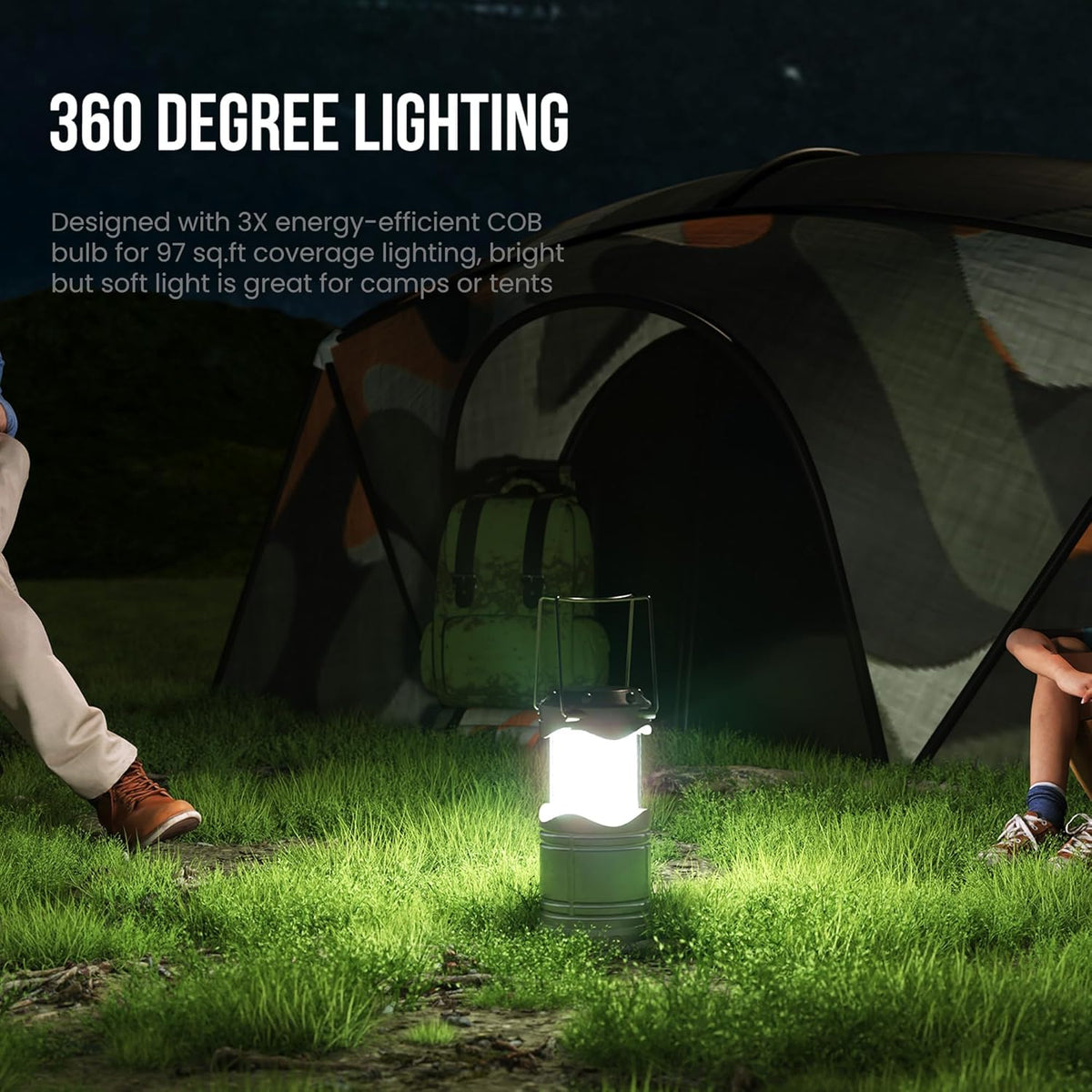 Lichamp LED Camping Lantern, 4 Pack Battery Powered Flashlight for Power Outages, Portable
