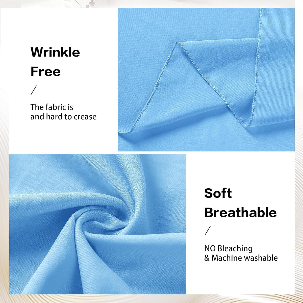 VOK Blue Wedding Arch Draping Fabric Chiffon Fabric, 29in x 18Ft 2 Panels Sheer Chiffon Outdoor