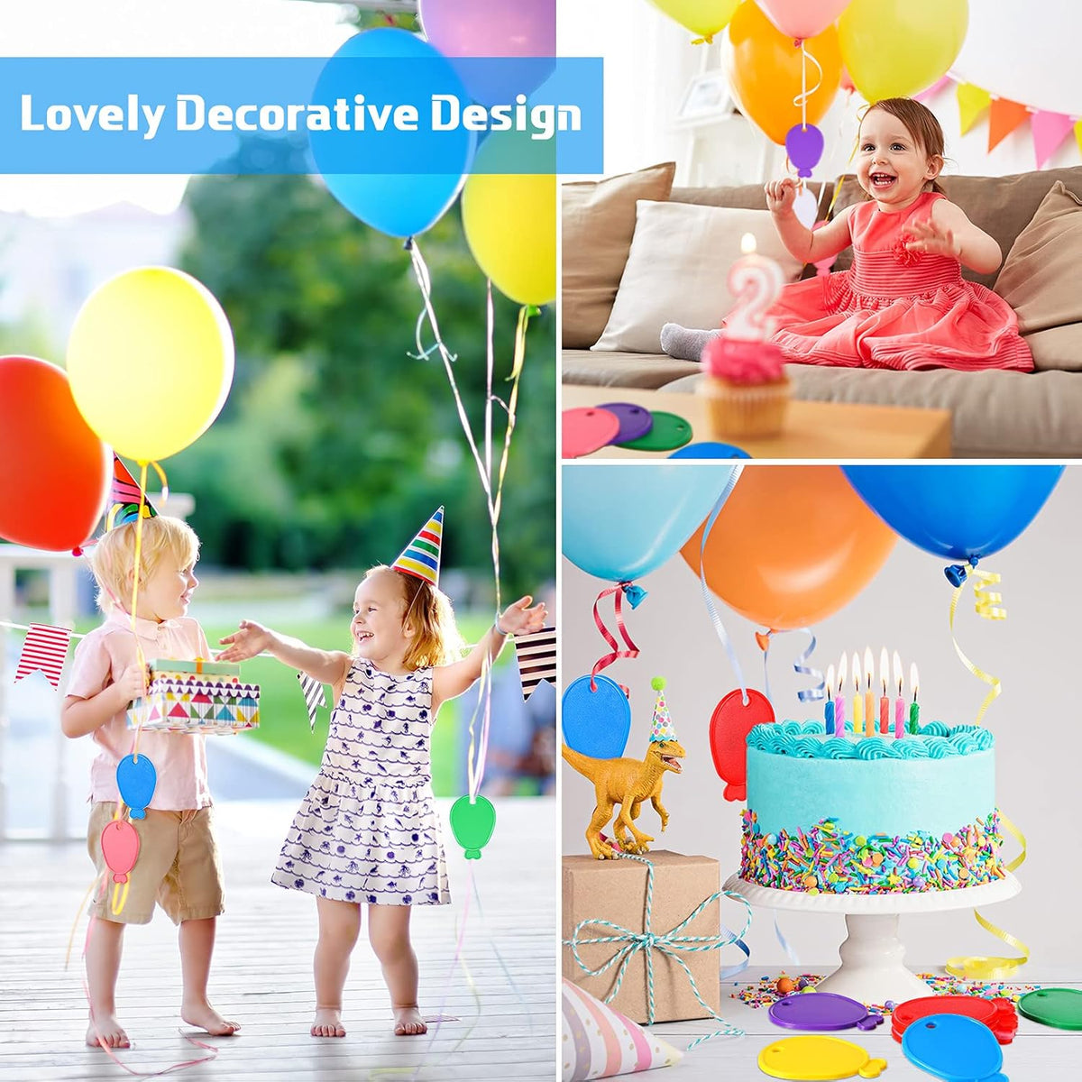 Aoriher 36 Pcs Colorful Plastic Balloon Weights Balloon Shaped Weights for Birthdays Weddings Party