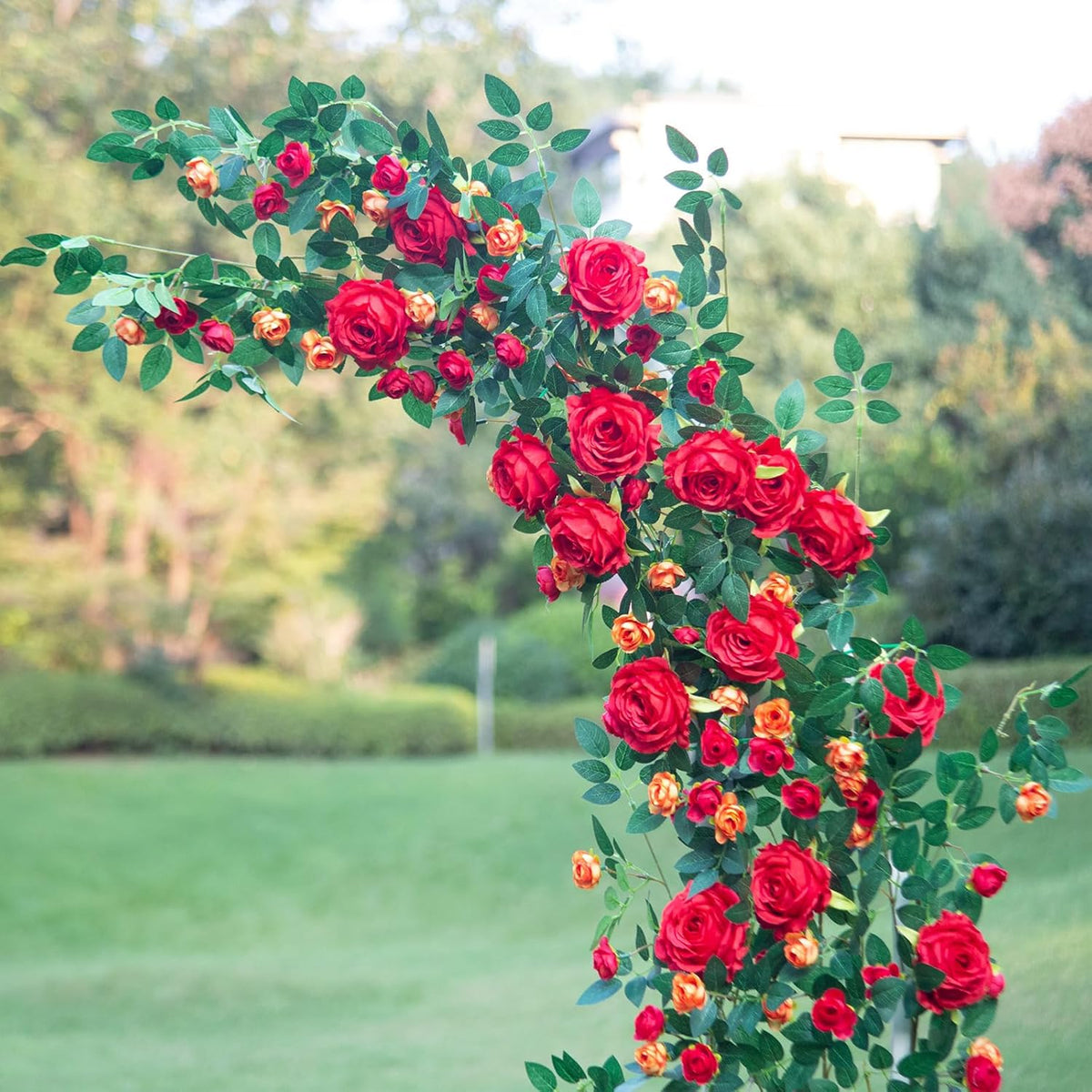 6FT Pink Flower Garland Artificial Rose Vines Hanging Floral Garland for Home Decor Wall Trellis